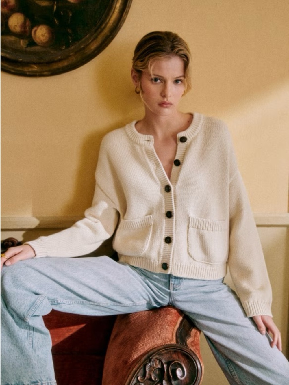 Sézane Titouan Cardigan in Beige